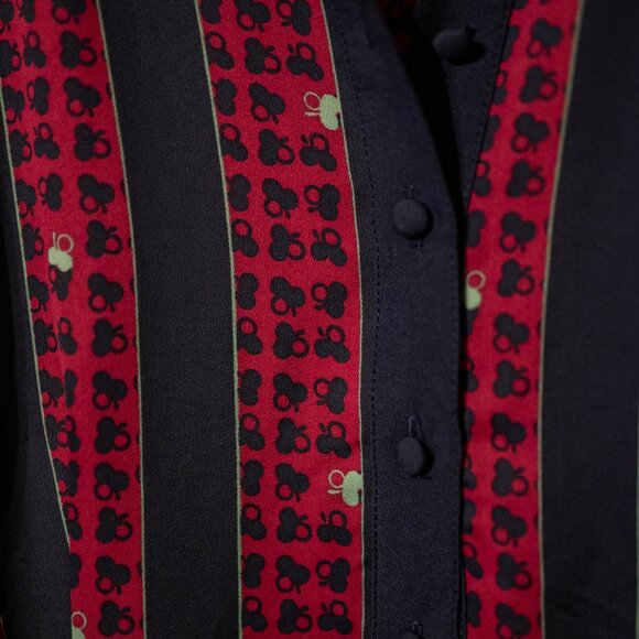 ModCloth Navy & Magenta Pleated Shirt Dress – Size M - Picture 3 of 5